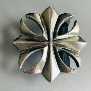 $1770 King Baby Studio Solid Sterling Silver Cross Belt Buckle